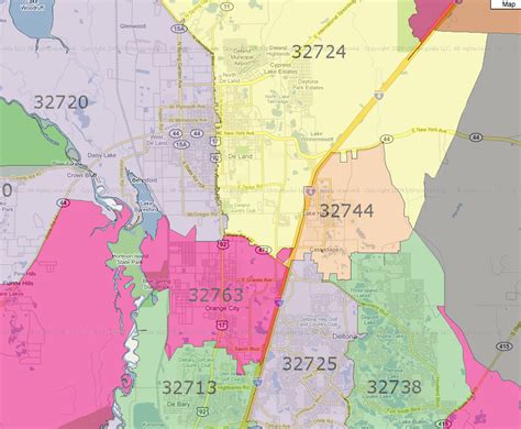 volusia county zip code map.